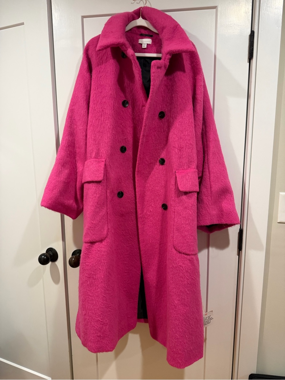 Topshop Hot Pink Trench Coat